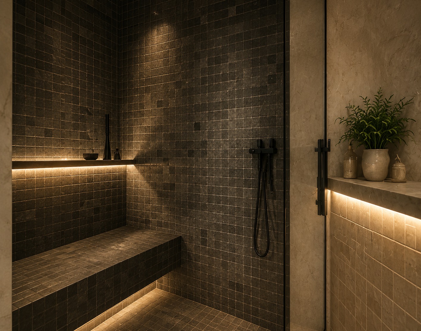 Wellness — Sauna húmedo revestido en piedra